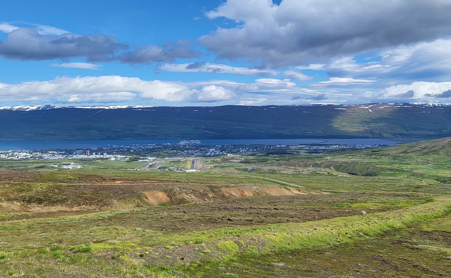Akureyri, picture taken from Hlíðarfjall above the town